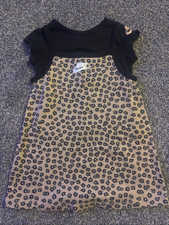 Nike Other - 2T Nike Black & Tan Floral Print Dress w/ Under Shirt